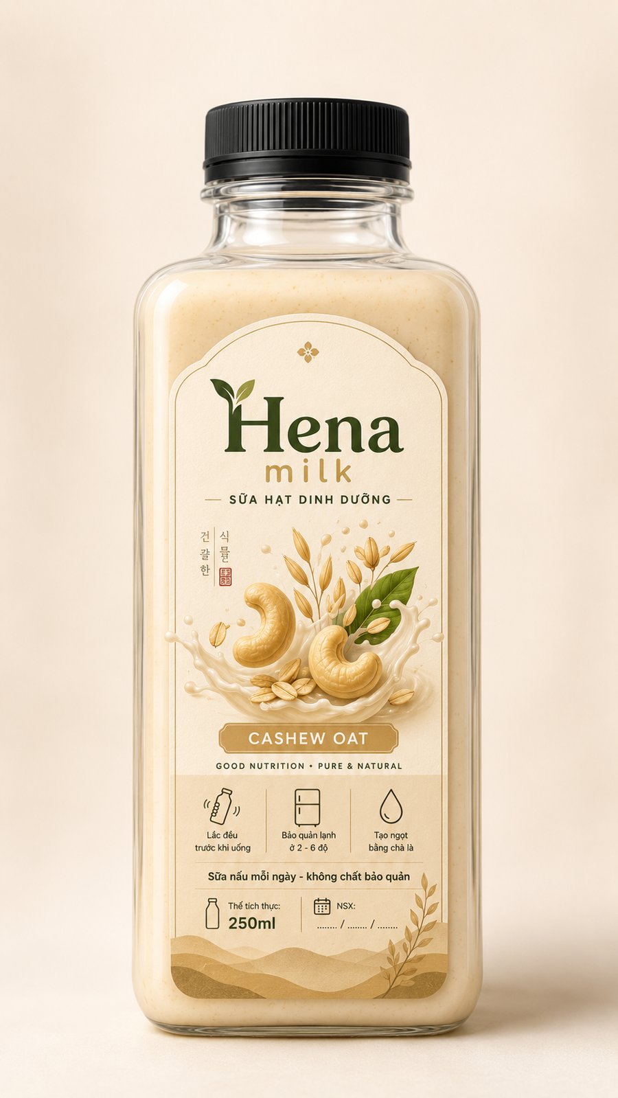 Chai Hena milk vị Điều yến mạch